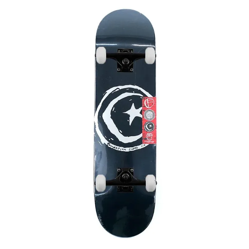 Foundation Star & Moon Complete Skateboard Black 8.0