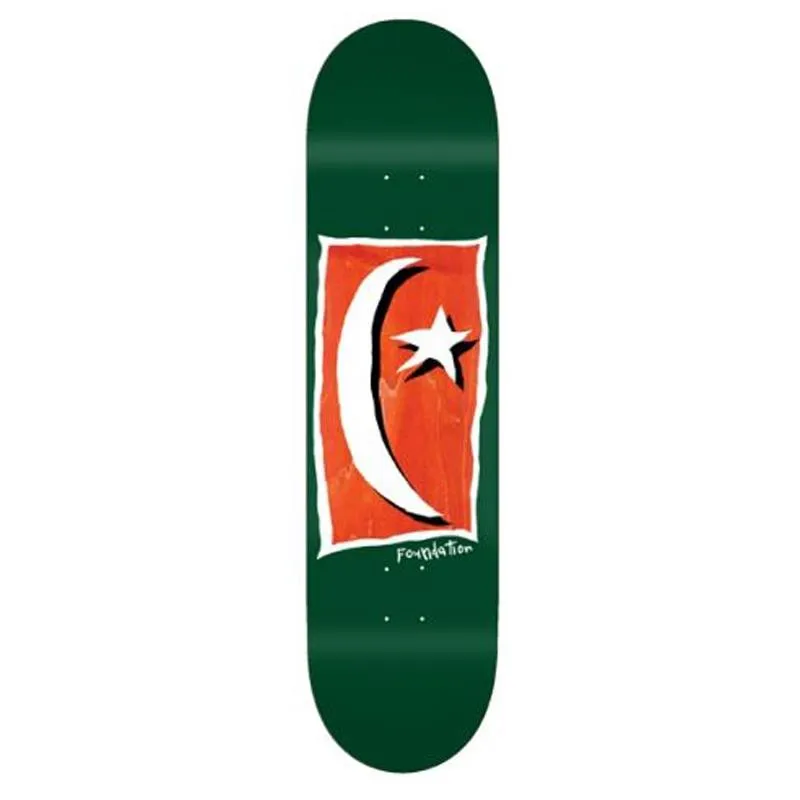 Foundation Star and Moon V2 Green Skateboard deck 8.13