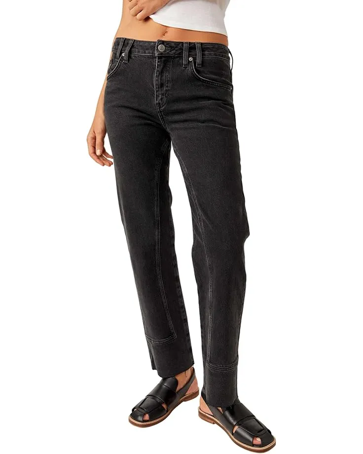 Free People Risk Taker Mid-Rise Straight Jeans