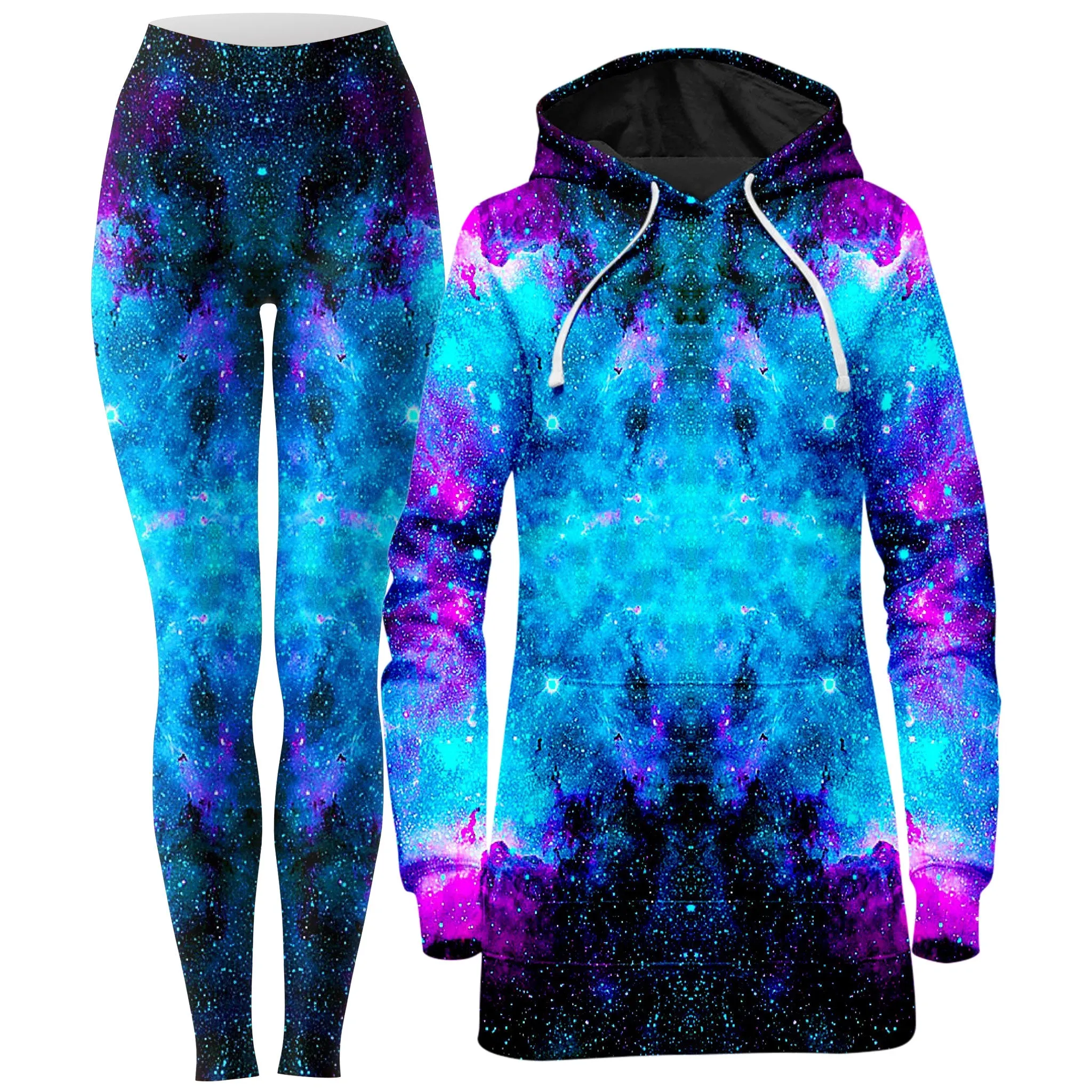 Galactic Spectrum Hoodie Dress and Leggings Combo