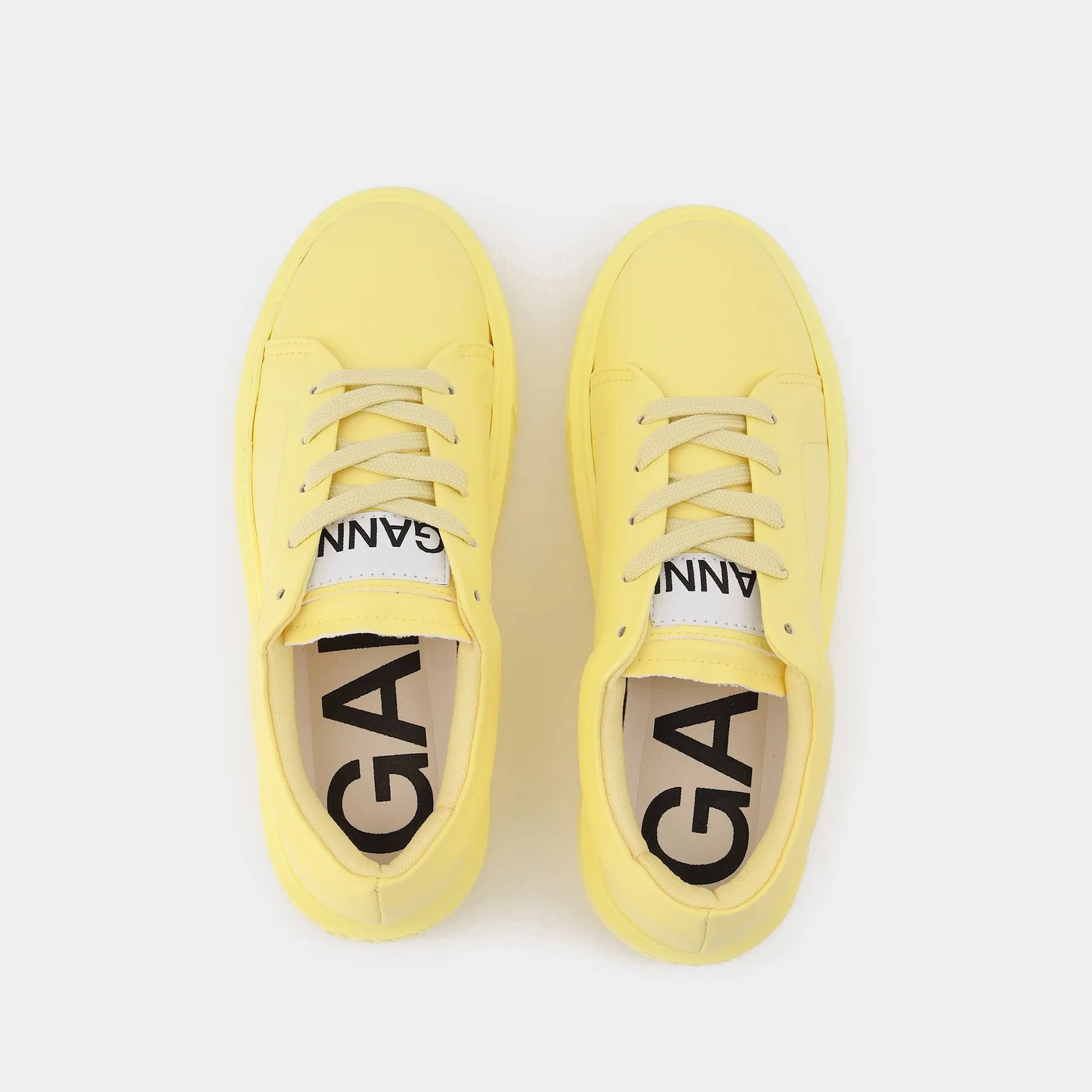 Ganni  Yellow Sporty Mix Plant-Based Trainers