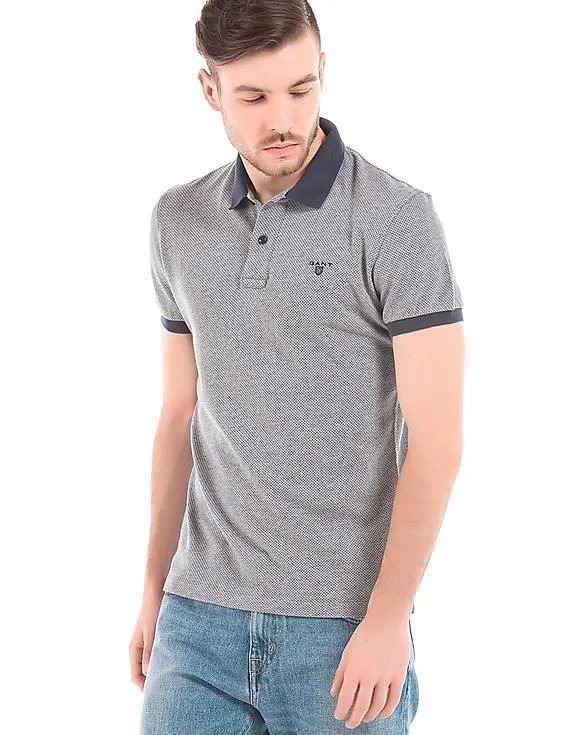 Gant Jacquard Weave Polo Shirt