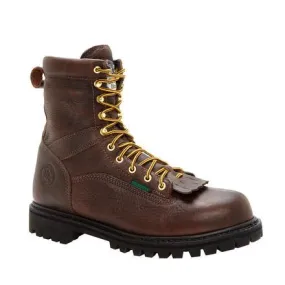 Georgia Men's 8 Lace-to-Toe Steel Toe Waterproof Work Boot - Chocolate G8341