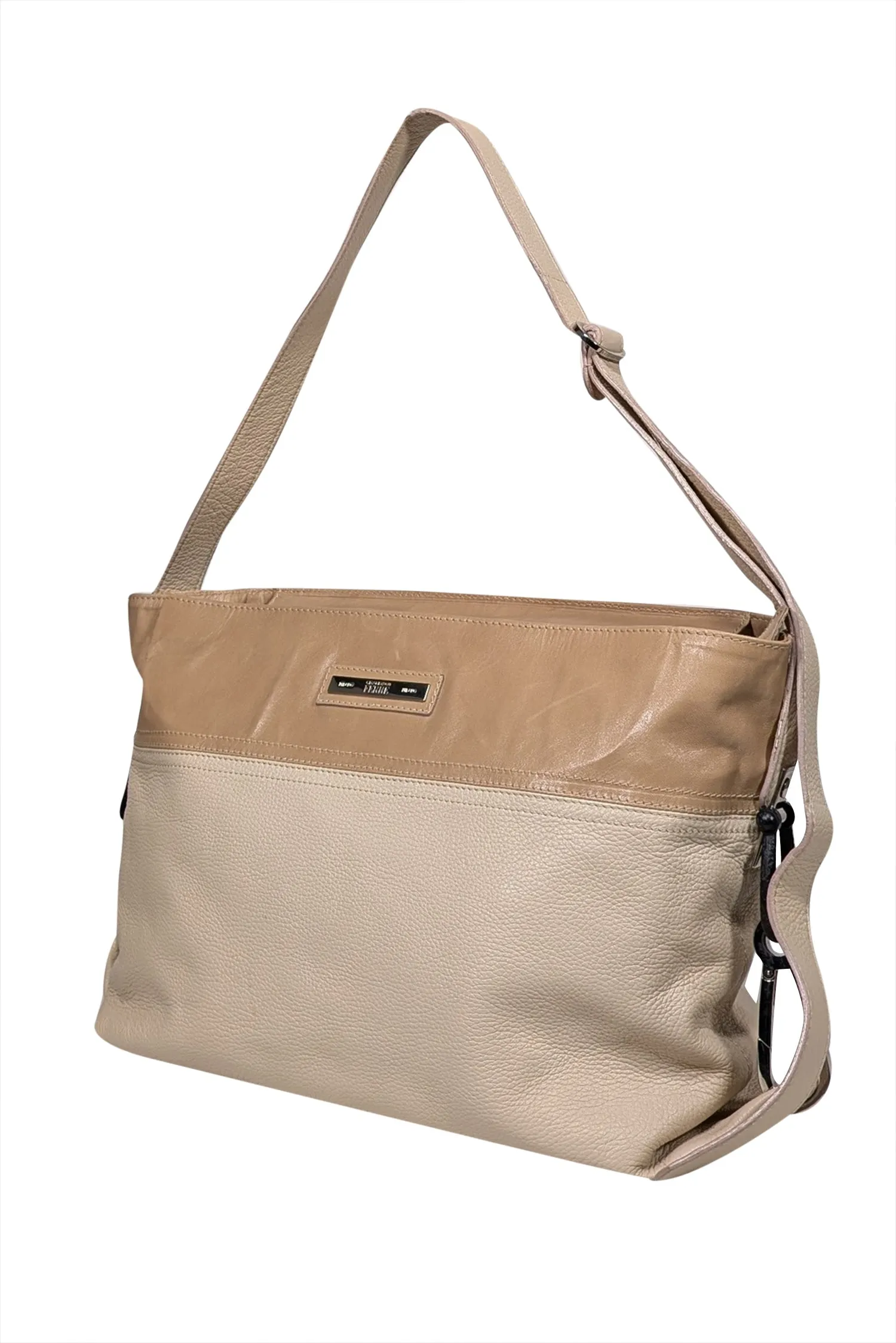 Gianfranco Ferre - Beige Leather Large Shoulder Bag