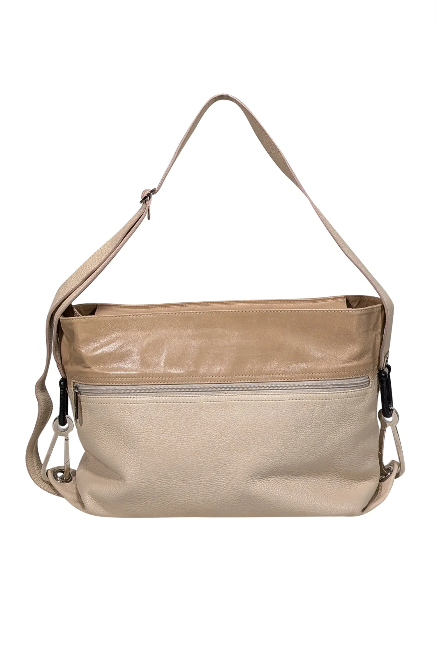 Gianfranco Ferre - Beige Leather Large Shoulder Bag