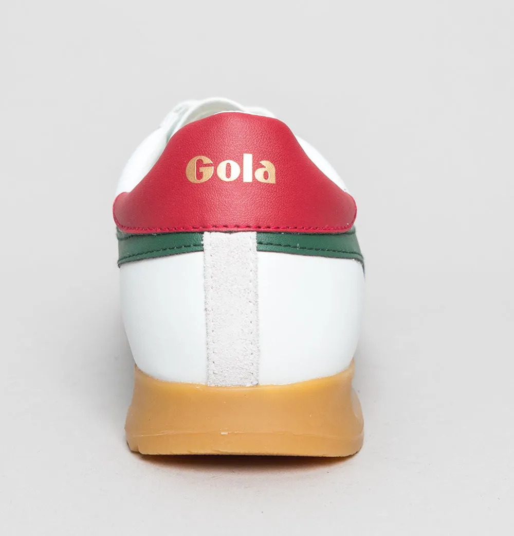 Gola Torpedo Leather Trainers White/Evergreen/Deep Red