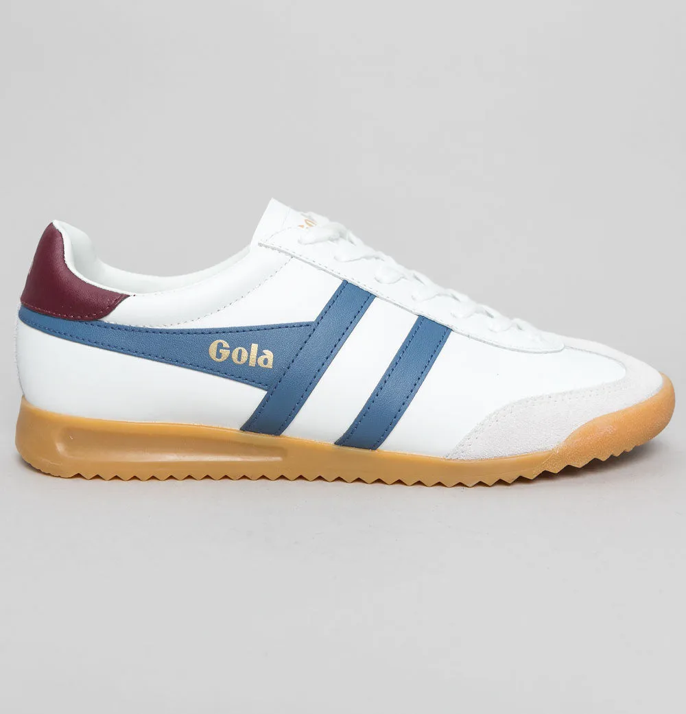 Gola Torpedo Leather Trainers White/Moonlight/Burgundy