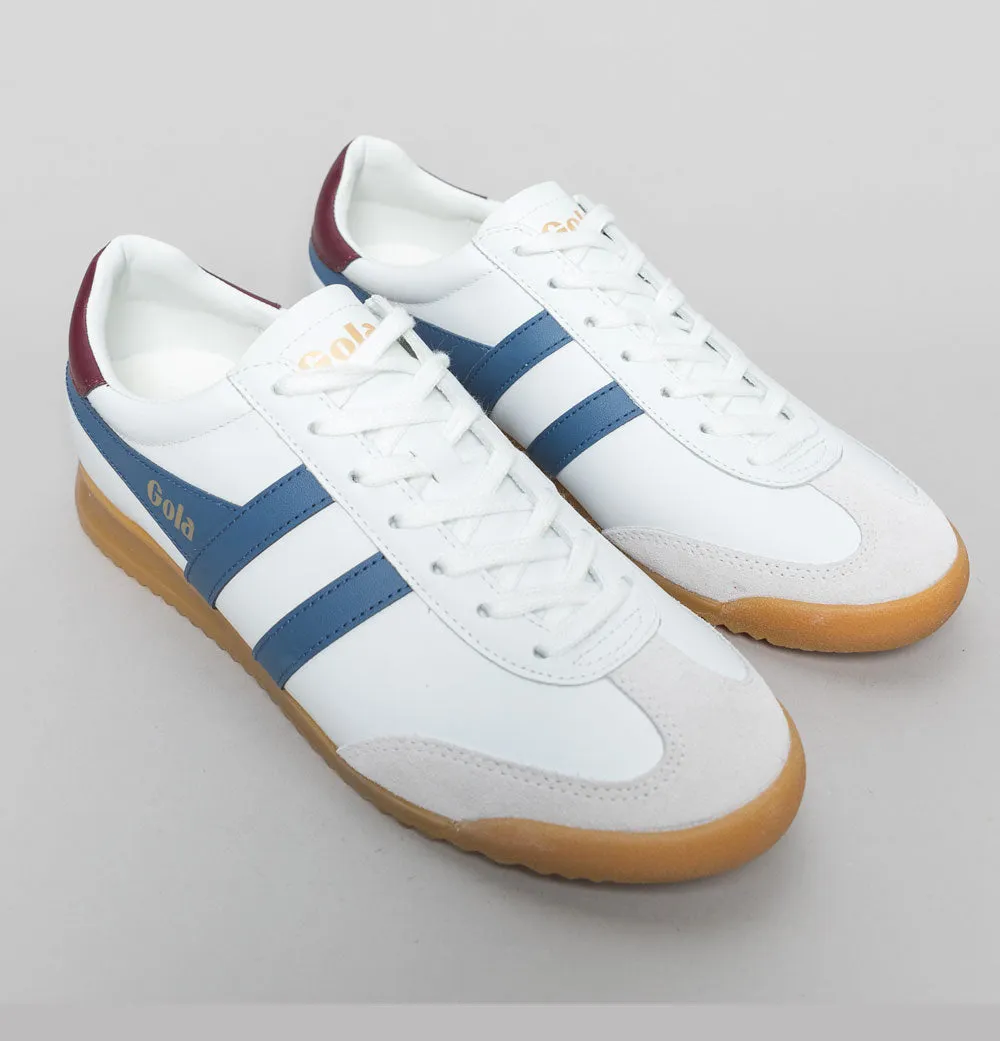 Gola Torpedo Leather Trainers White/Moonlight/Burgundy