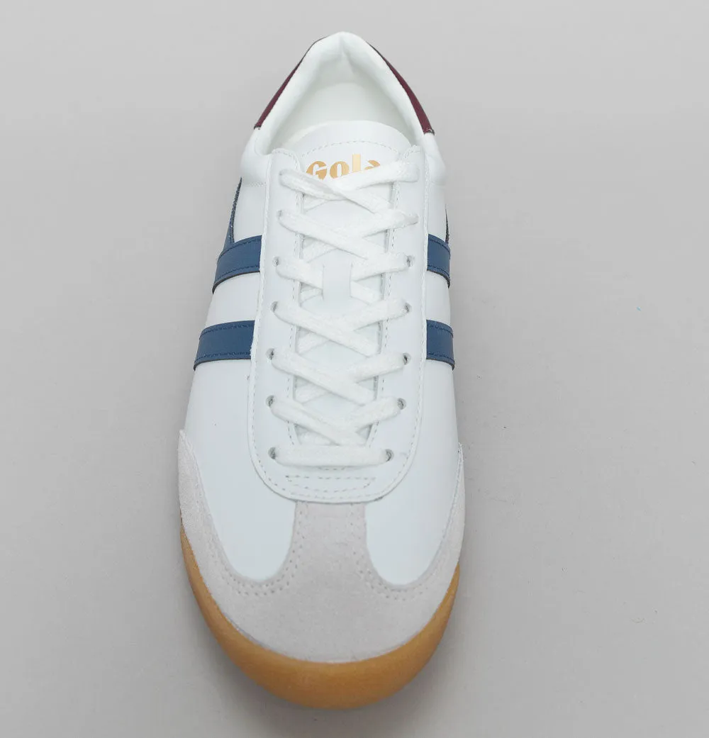 Gola Torpedo Leather Trainers White/Moonlight/Burgundy