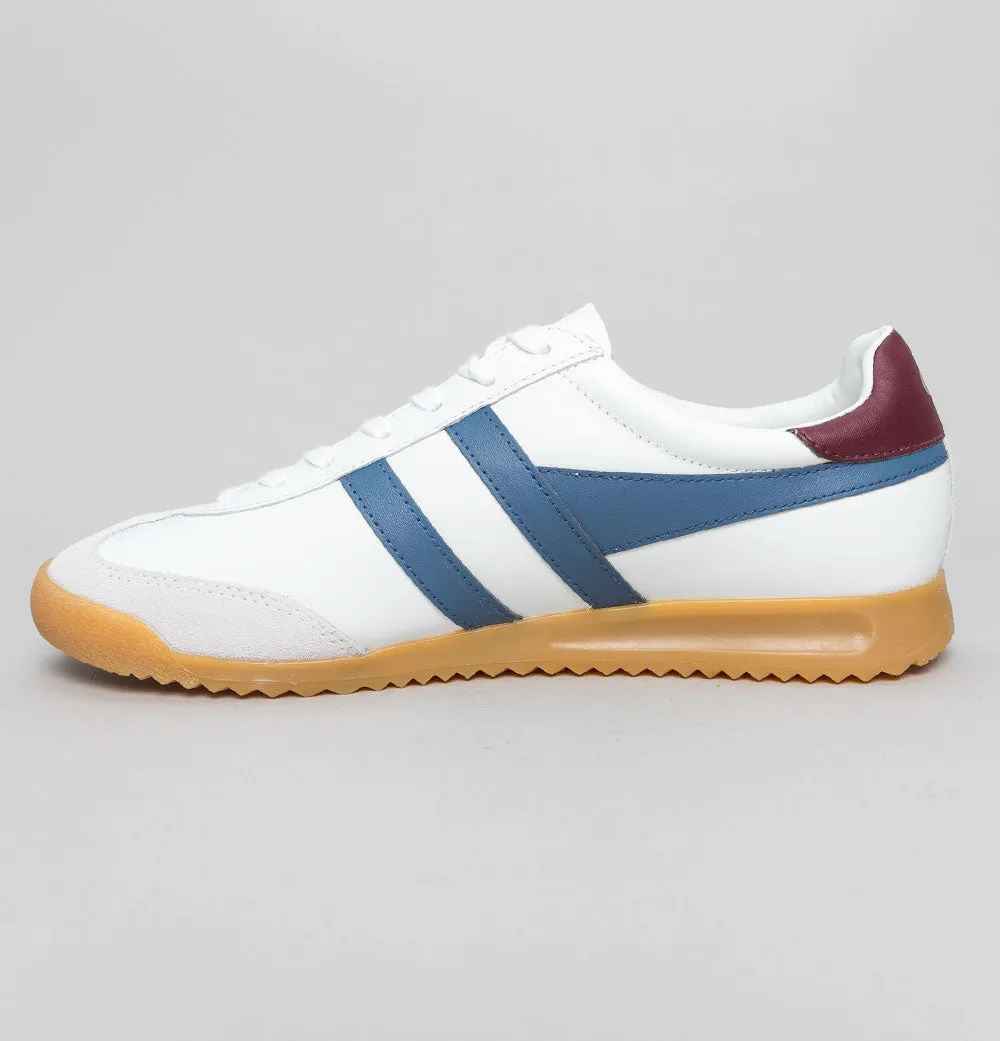 Gola Torpedo Leather Trainers White/Moonlight/Burgundy