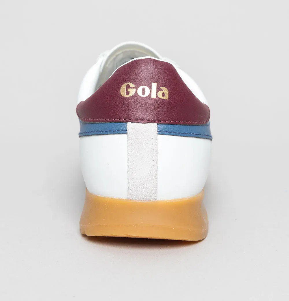 Gola Torpedo Leather Trainers White/Moonlight/Burgundy