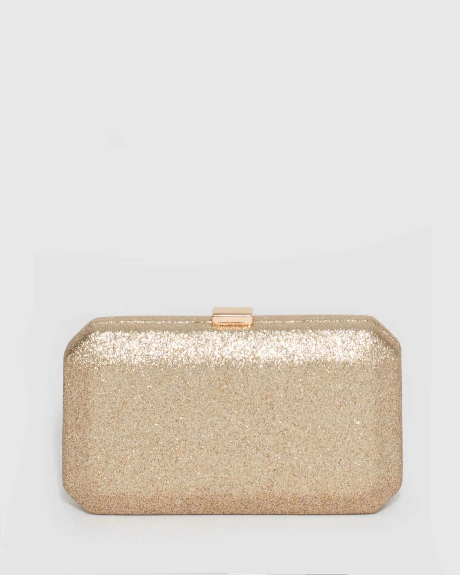 Gold Bonita Hardcase Clutch Bag