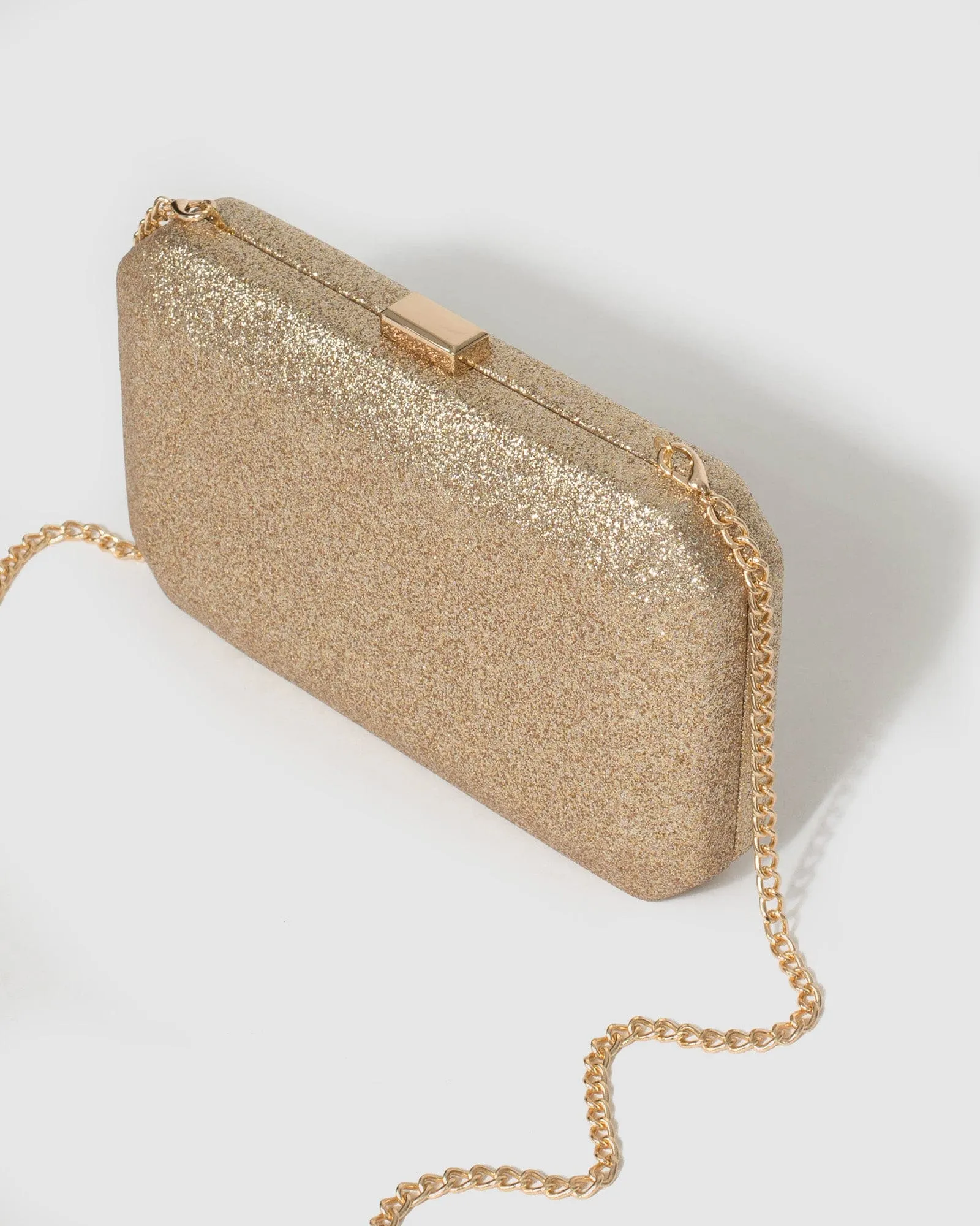 Gold Bonita Hardcase Clutch Bag