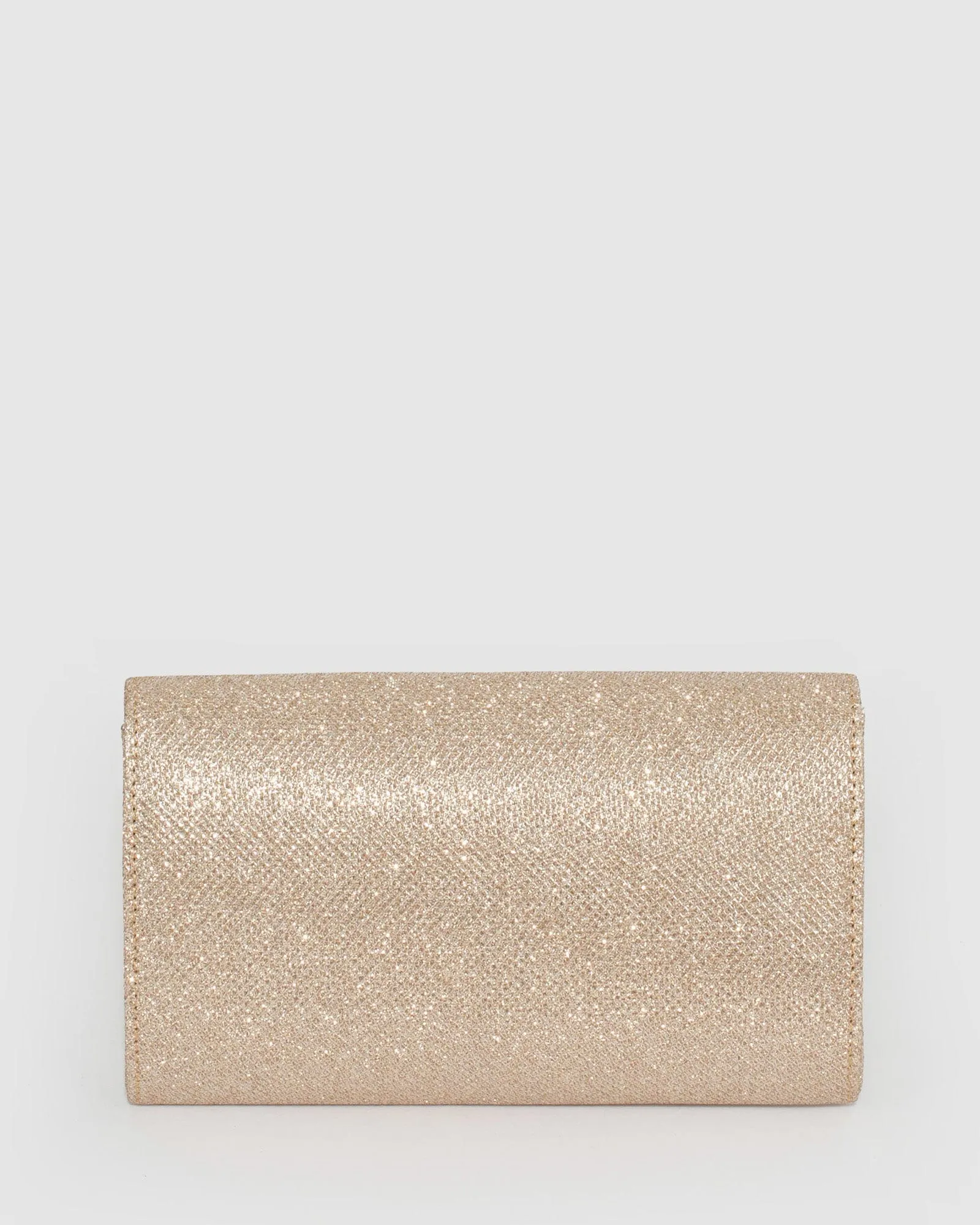 Gold Cindy Glitter Evening Clutch Bag