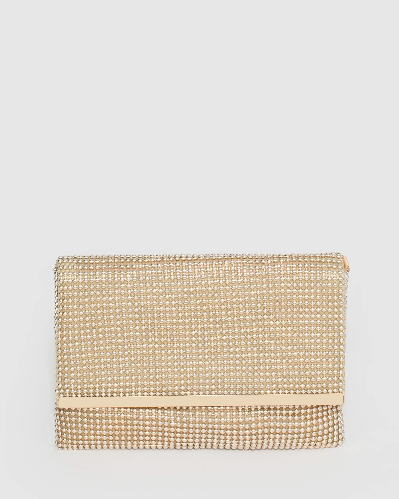 Gold Iris Flat Clutch Bag