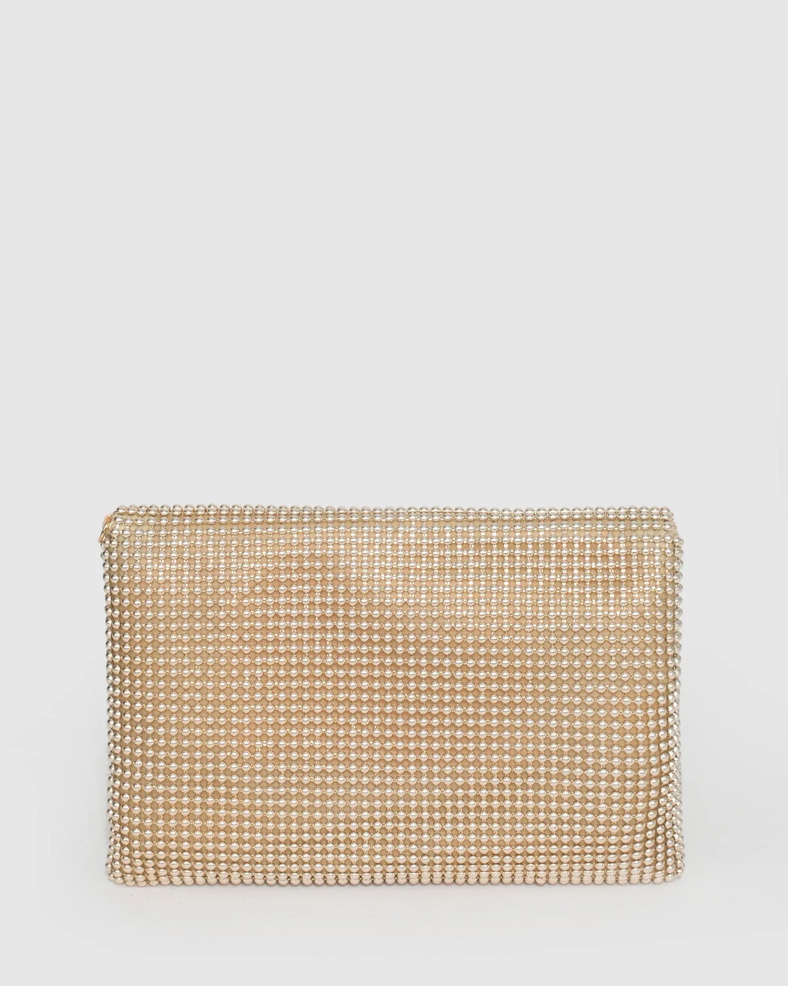 Gold Iris Flat Clutch Bag