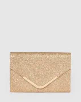 Gold Lila Envelope Clutch Bag