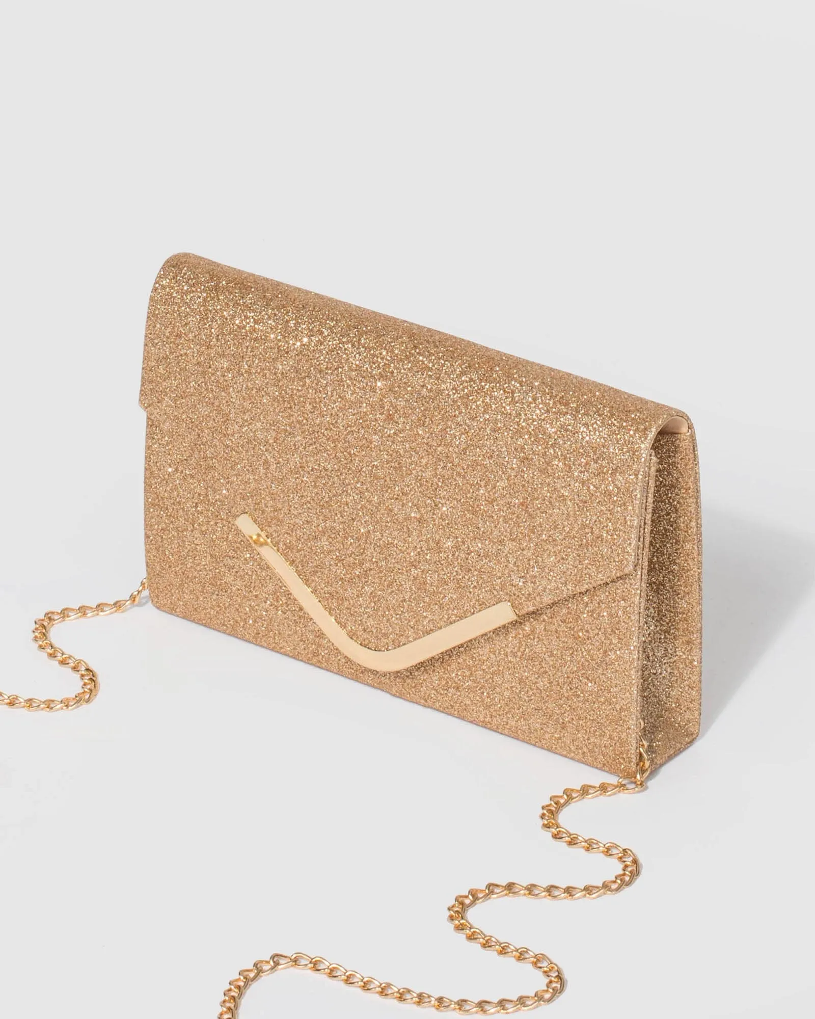 Gold Lila Envelope Clutch Bag