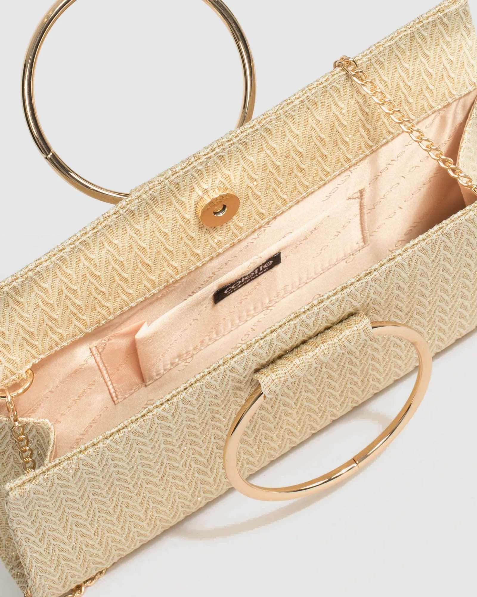 Gold Maggie Ring Clutch Bag