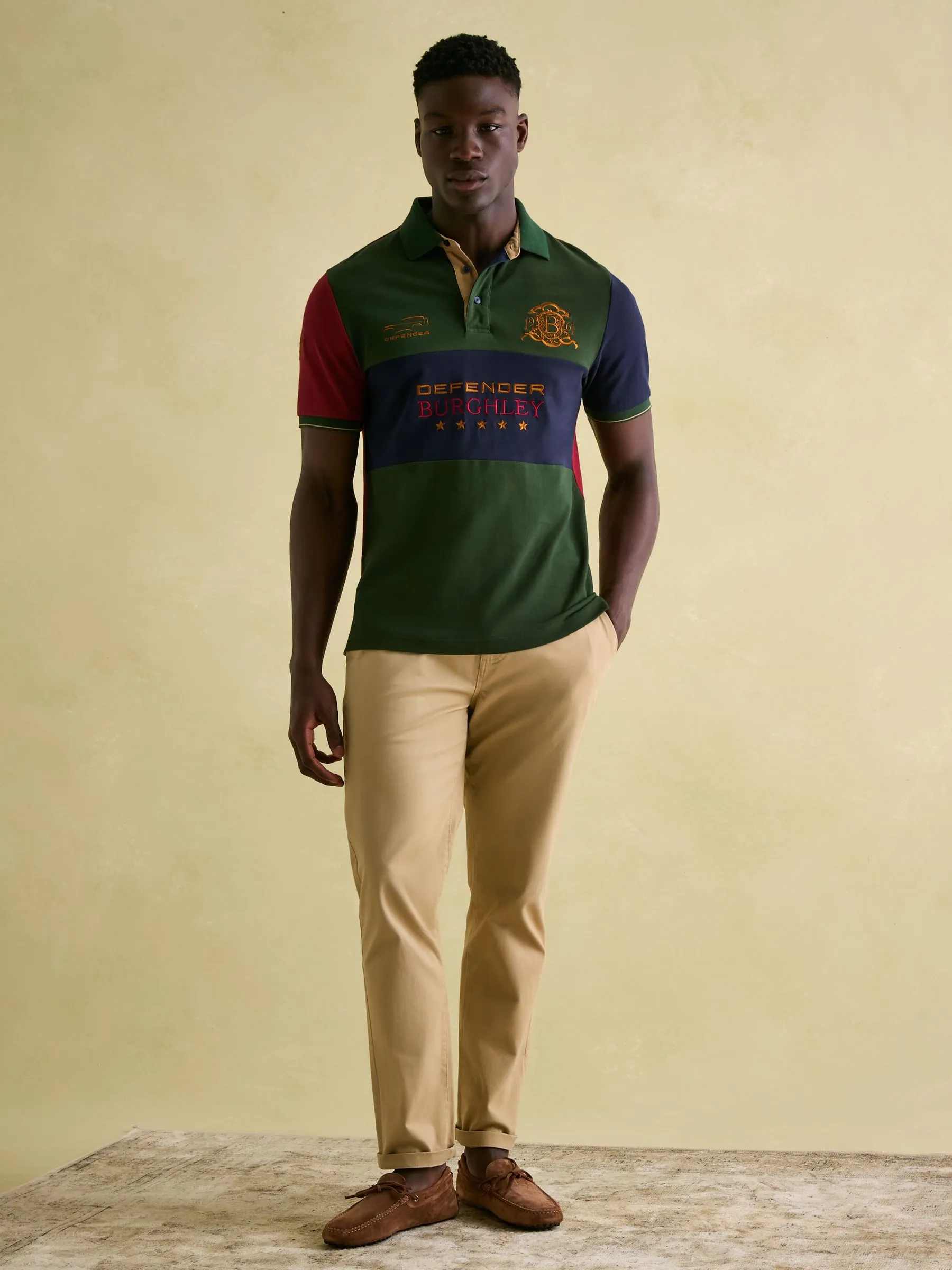 Green Colourblock Polo Shirt