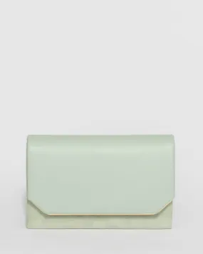 Green Penny Flap Clutch Bag