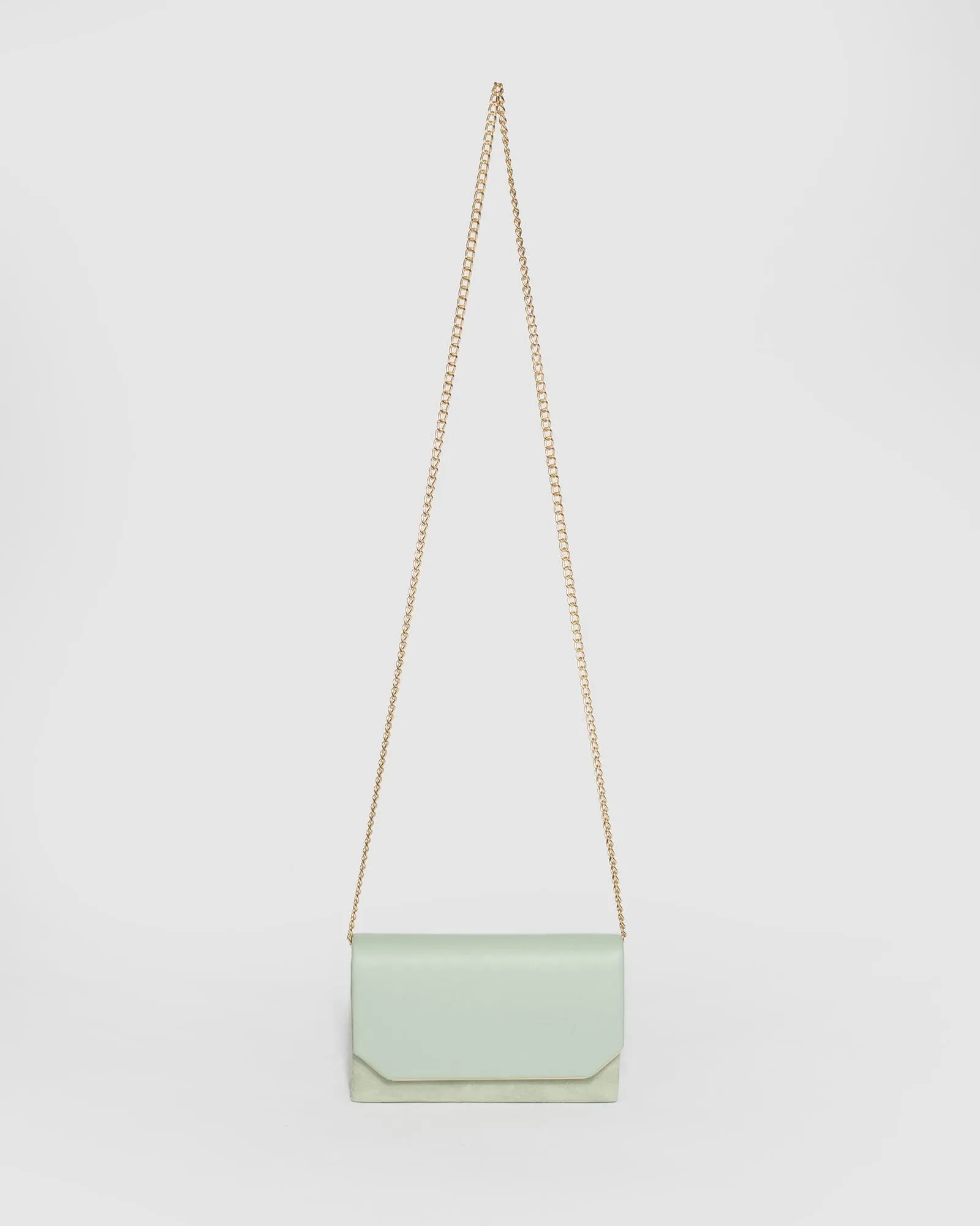 Green Penny Flap Clutch Bag