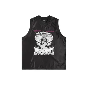 GROOVY MUSHROOM BASKETBALL JERSEY BLACK