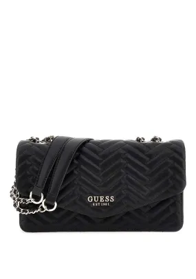 Guess Anning Quilted Chain Crossbody Bag, Black