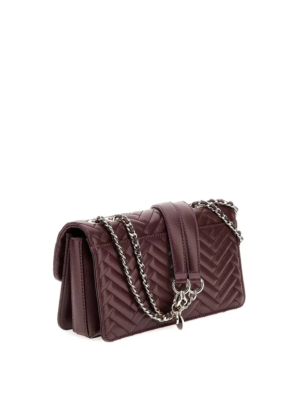 Guess Anning Quilted Chain Crossbody Bag, Wine