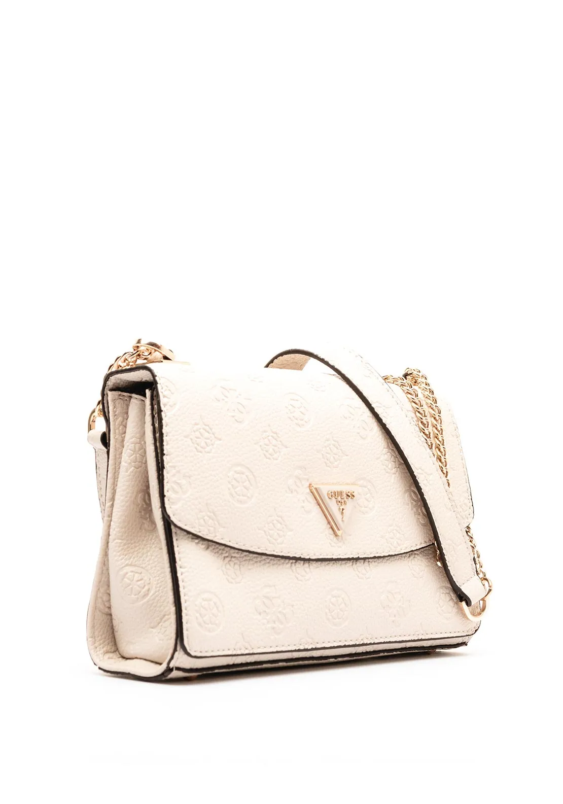 Guess Cresidia Logo Embossed Crossbody Satchel Bag, Bone