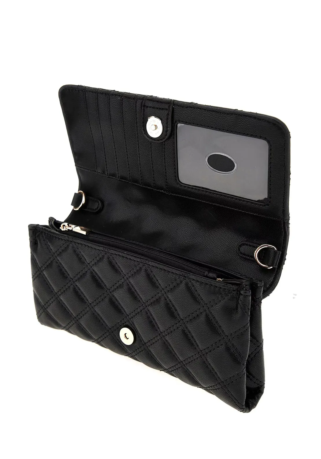 Guess Giully Mini Quilted Crossbody Bag, Black