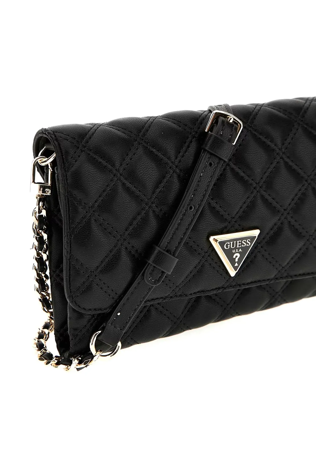 Guess Giully Mini Quilted Crossbody Bag, Black