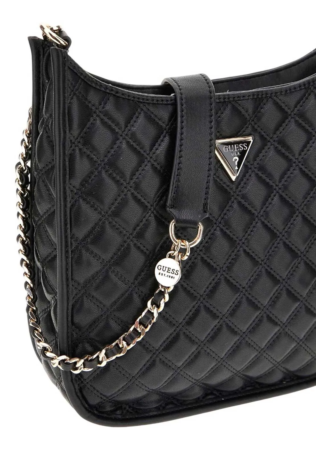 Guess Giully Quilted Crossbody Bag, Black