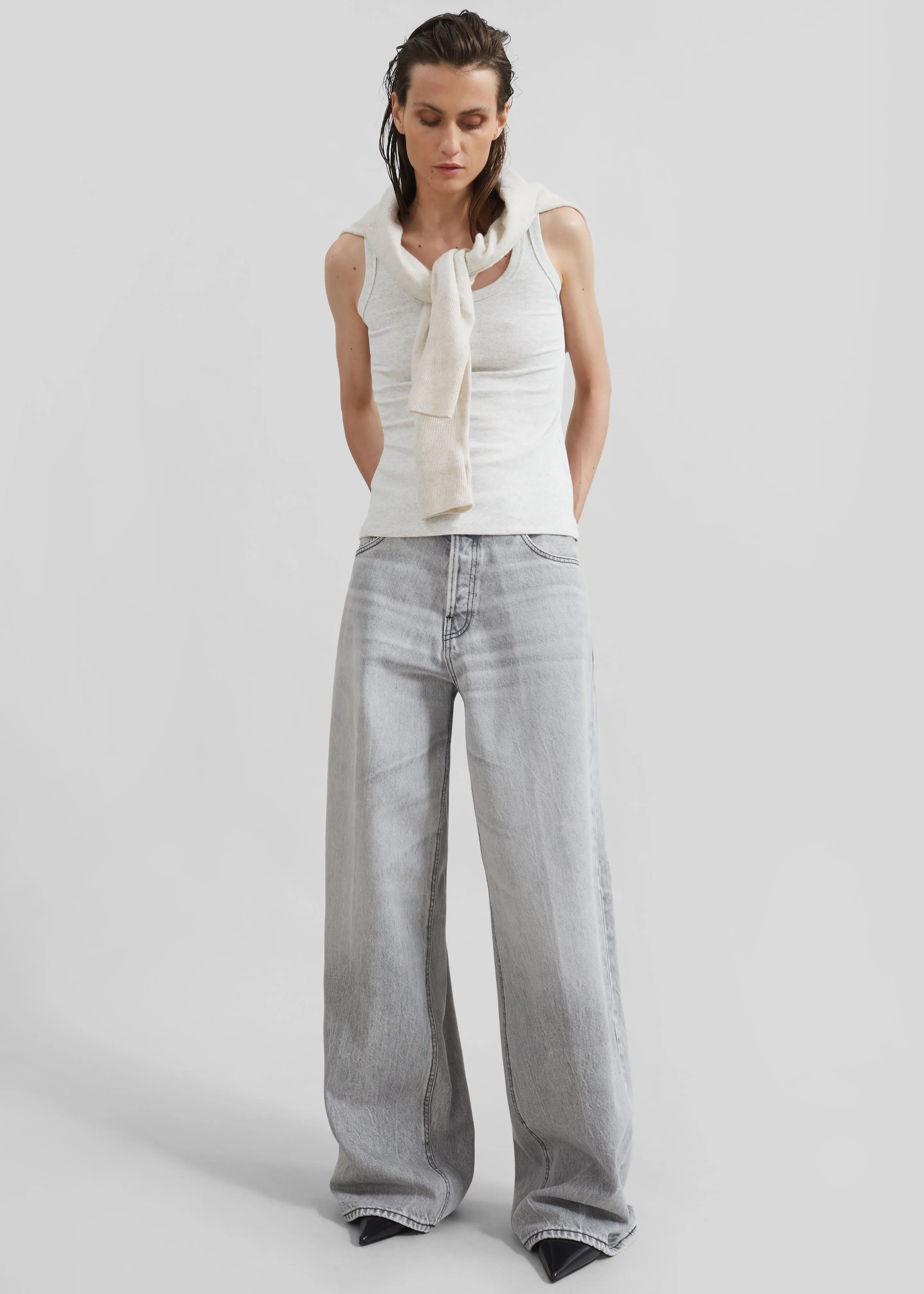 Haikure Bethany Wide Leg Jeans - Fog Grey