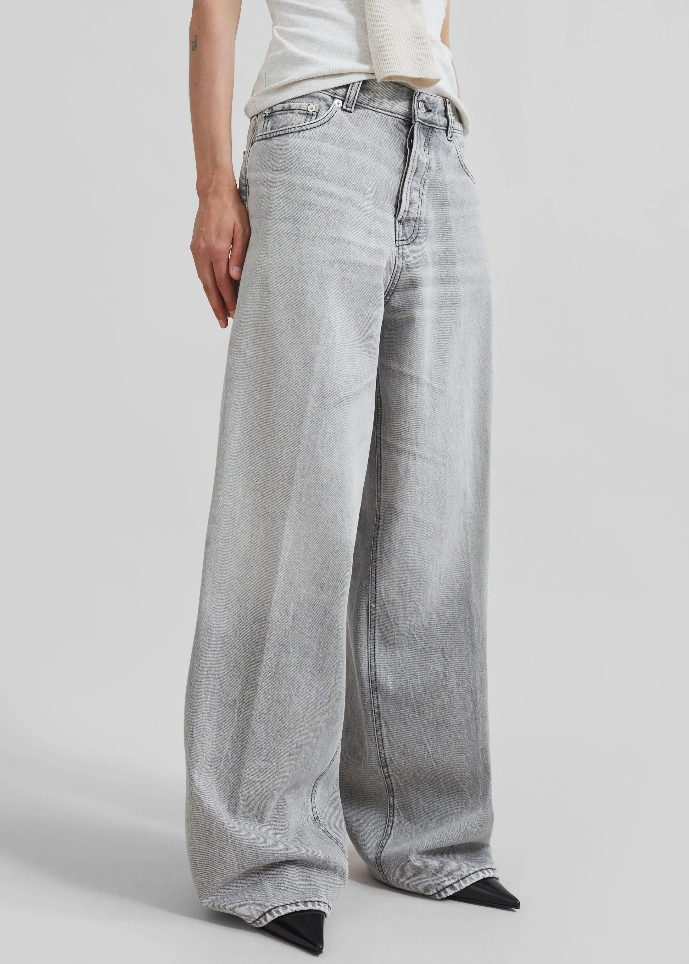 Haikure Bethany Wide Leg Jeans - Fog Grey