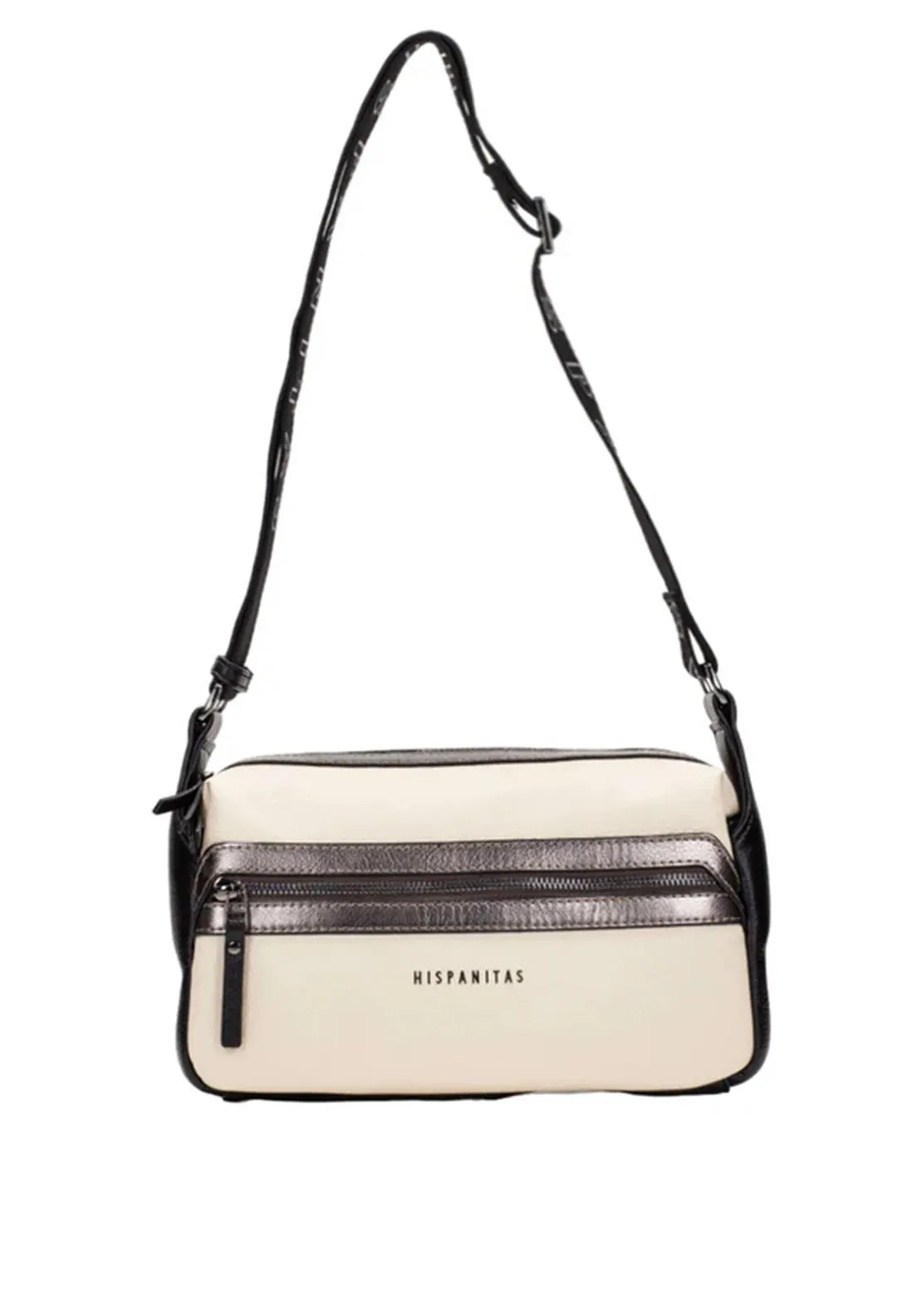 Hispanitas Colour Block Crossbody Bag, Cream and Black