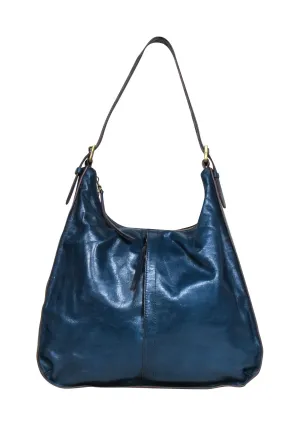 HOBO - Navy Blue Leather Large Shoulder Bag