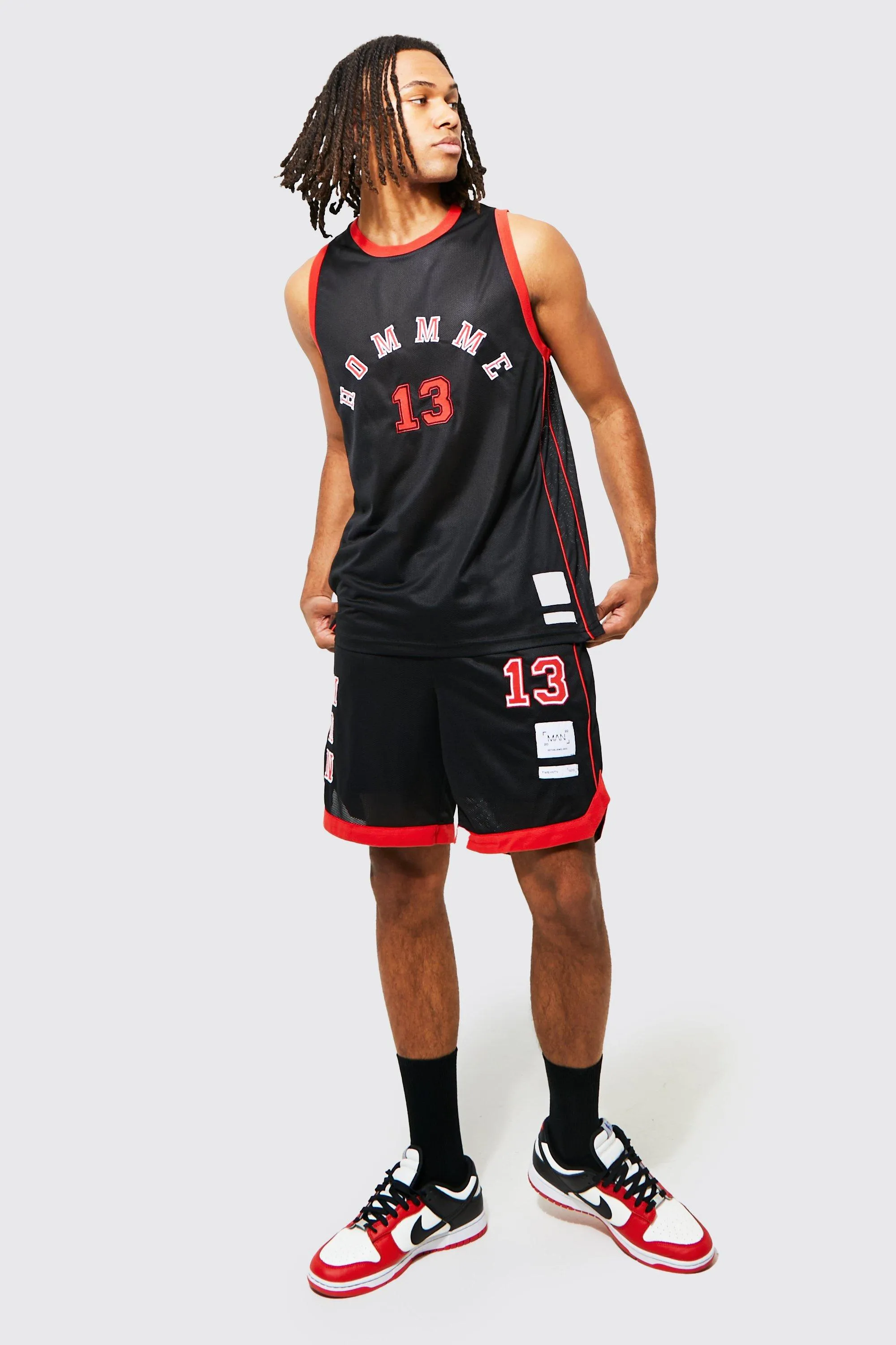 Homme Jersey Basketball Set With Piping