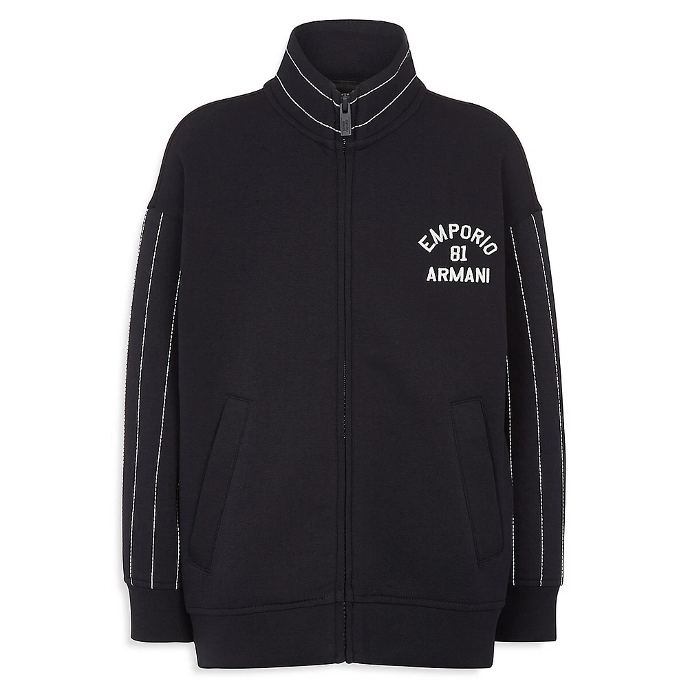 Hudson's Bay Little Boy's Pinstripe-Trim Logo Track Jacket