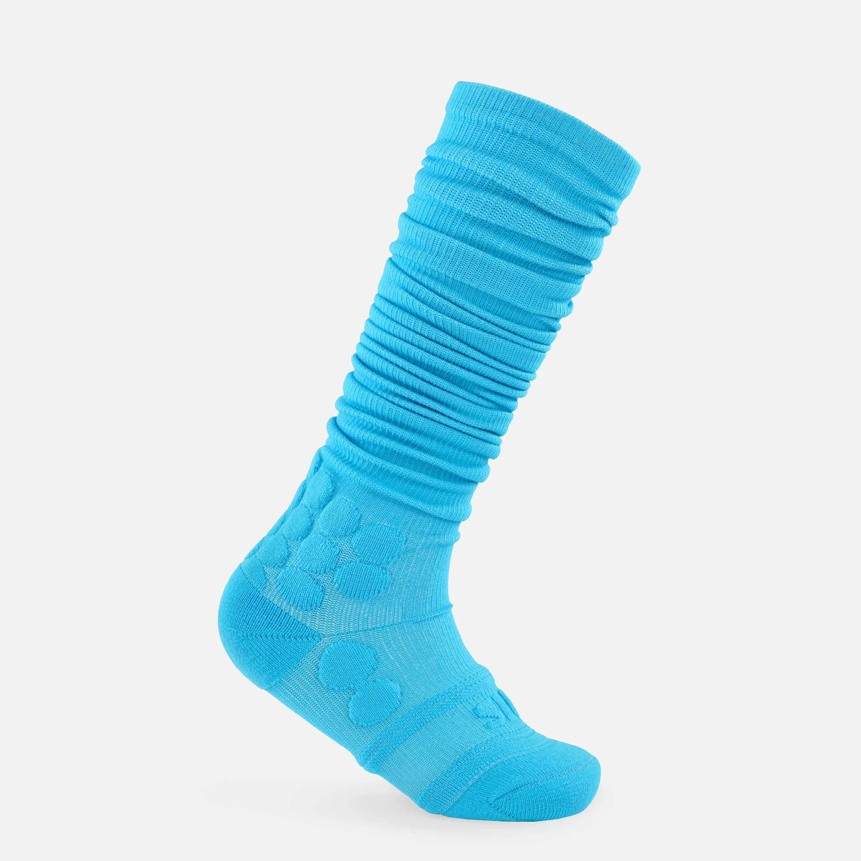 Hue Sky Blue Football Padded Long Kids Socks