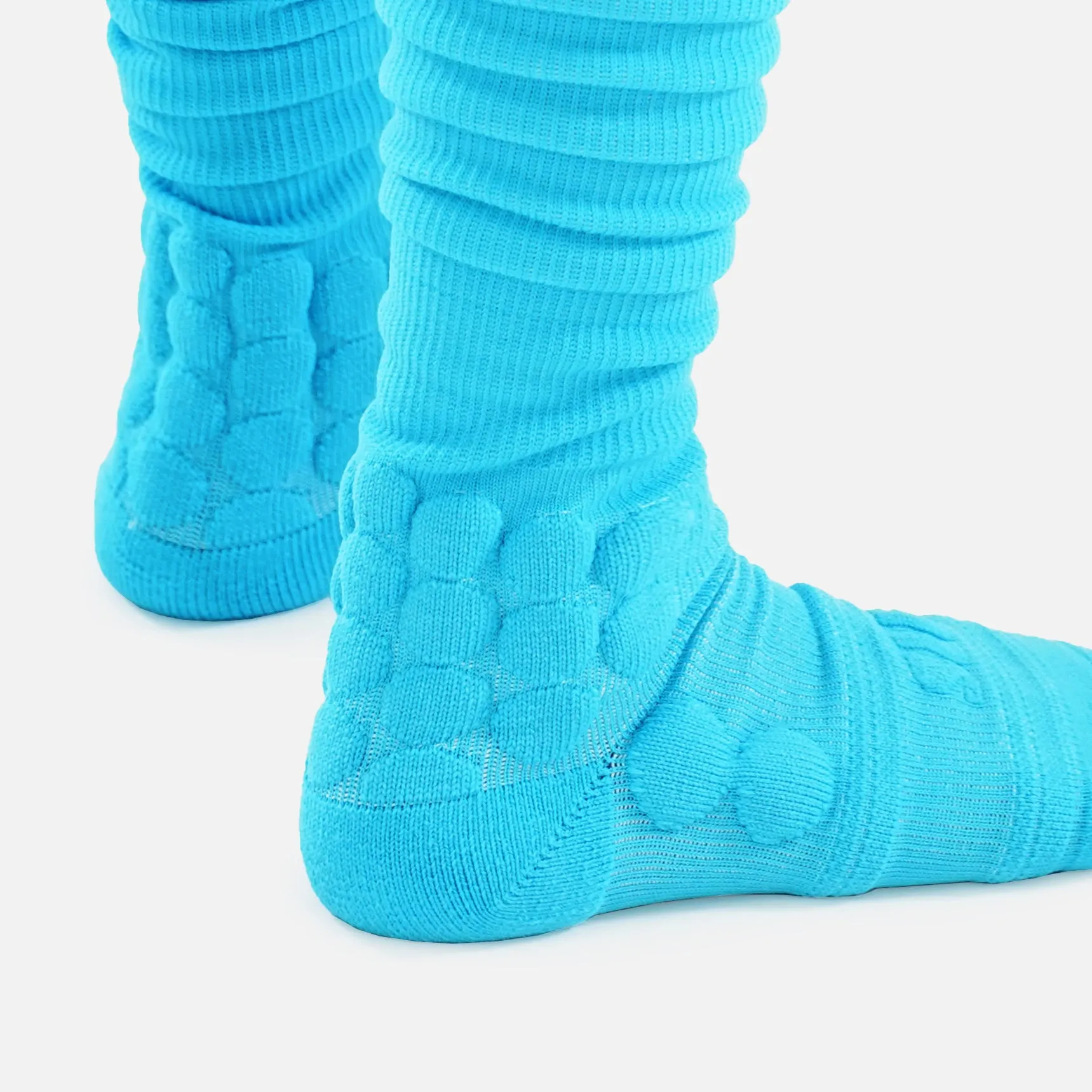 Hue Sky Blue Football Padded Long Kids Socks