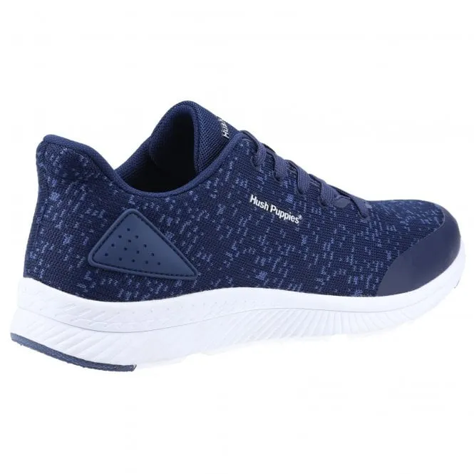 Hush Puppies  Mens Jason Navy Lace-Up Trainers