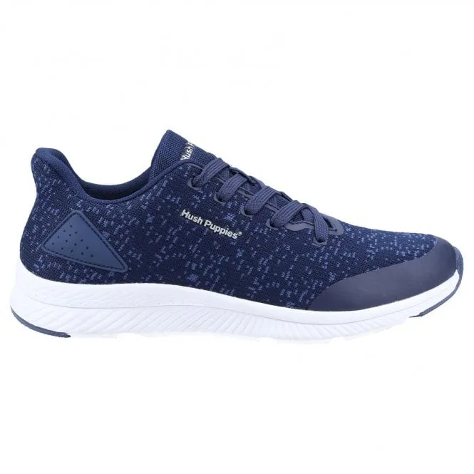 Hush Puppies  Mens Jason Navy Lace-Up Trainers