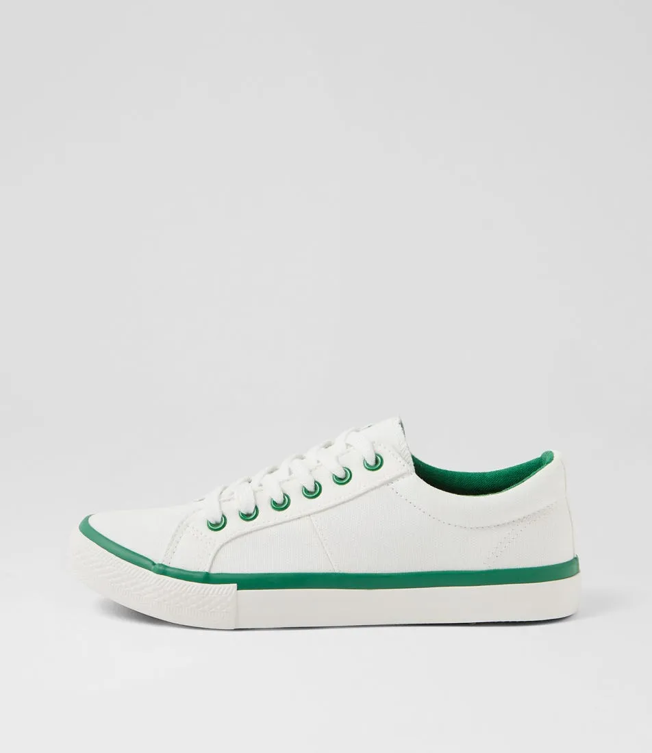 I LOVE BILLY Jaiha White Green Canvas Sneakers