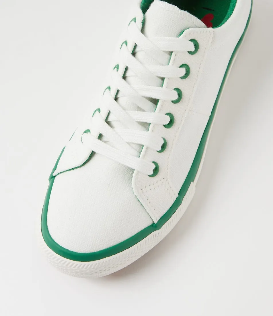 I LOVE BILLY Jaiha White Green Canvas Sneakers