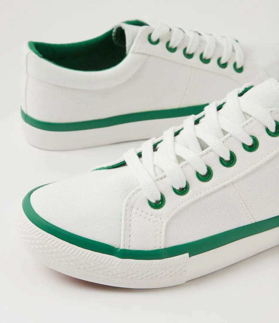 I LOVE BILLY Jaiha White Green Canvas Sneakers