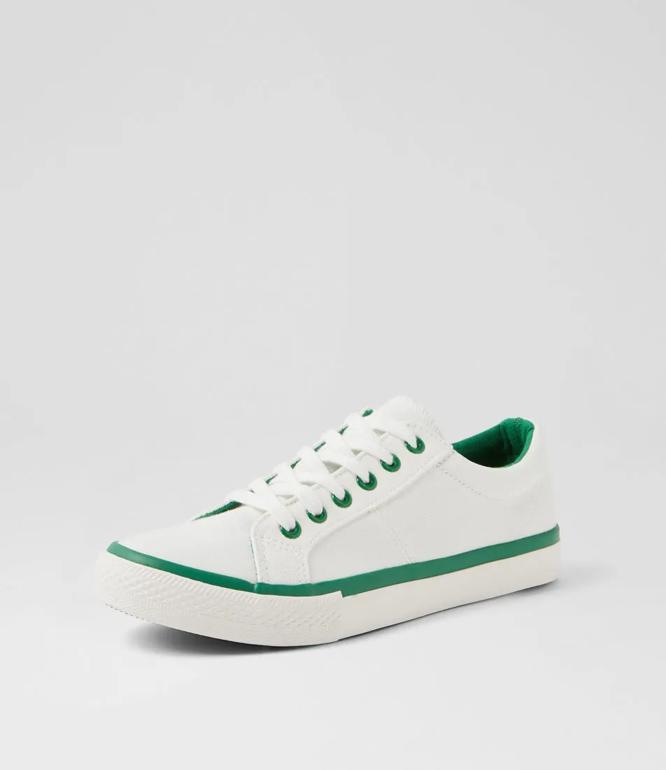 I LOVE BILLY Jaiha White Green Canvas Sneakers