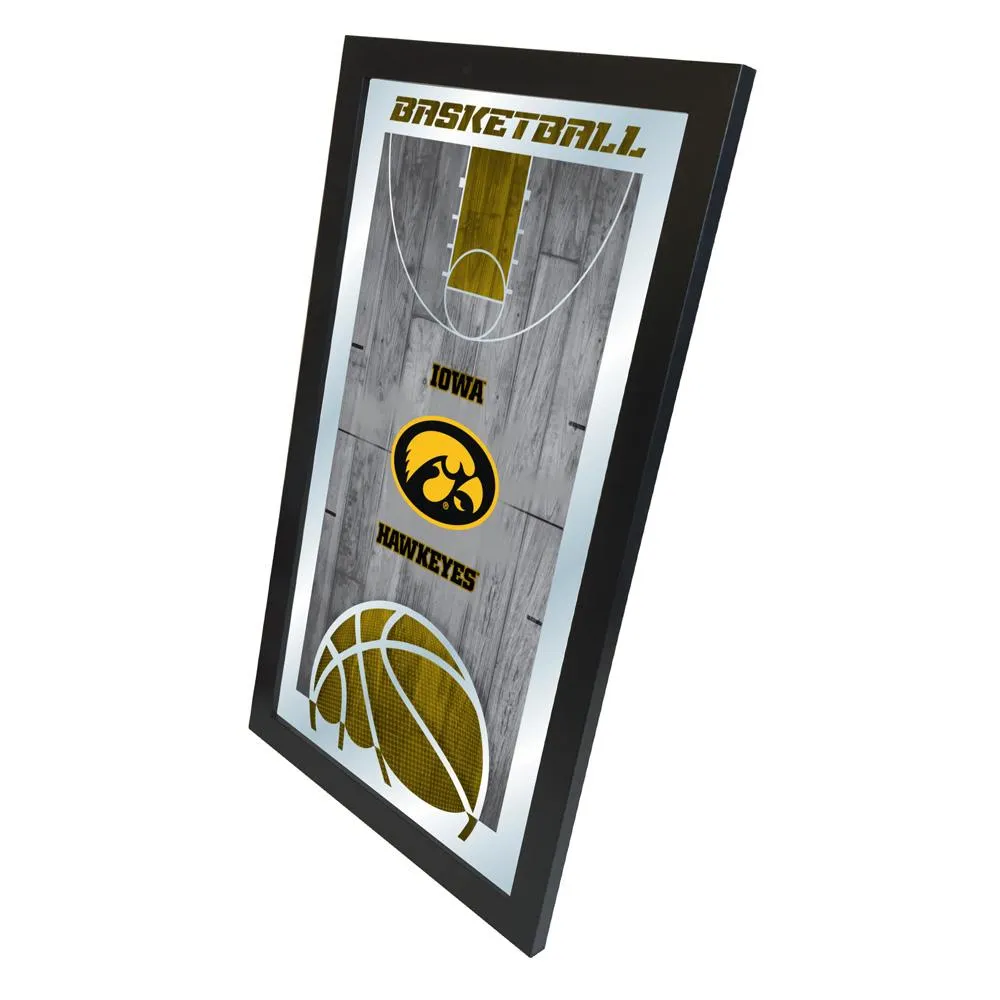 Iowa Hawkeyes HBS Black Basketball Framed Hanging Glass Wall Mirror (26x15)