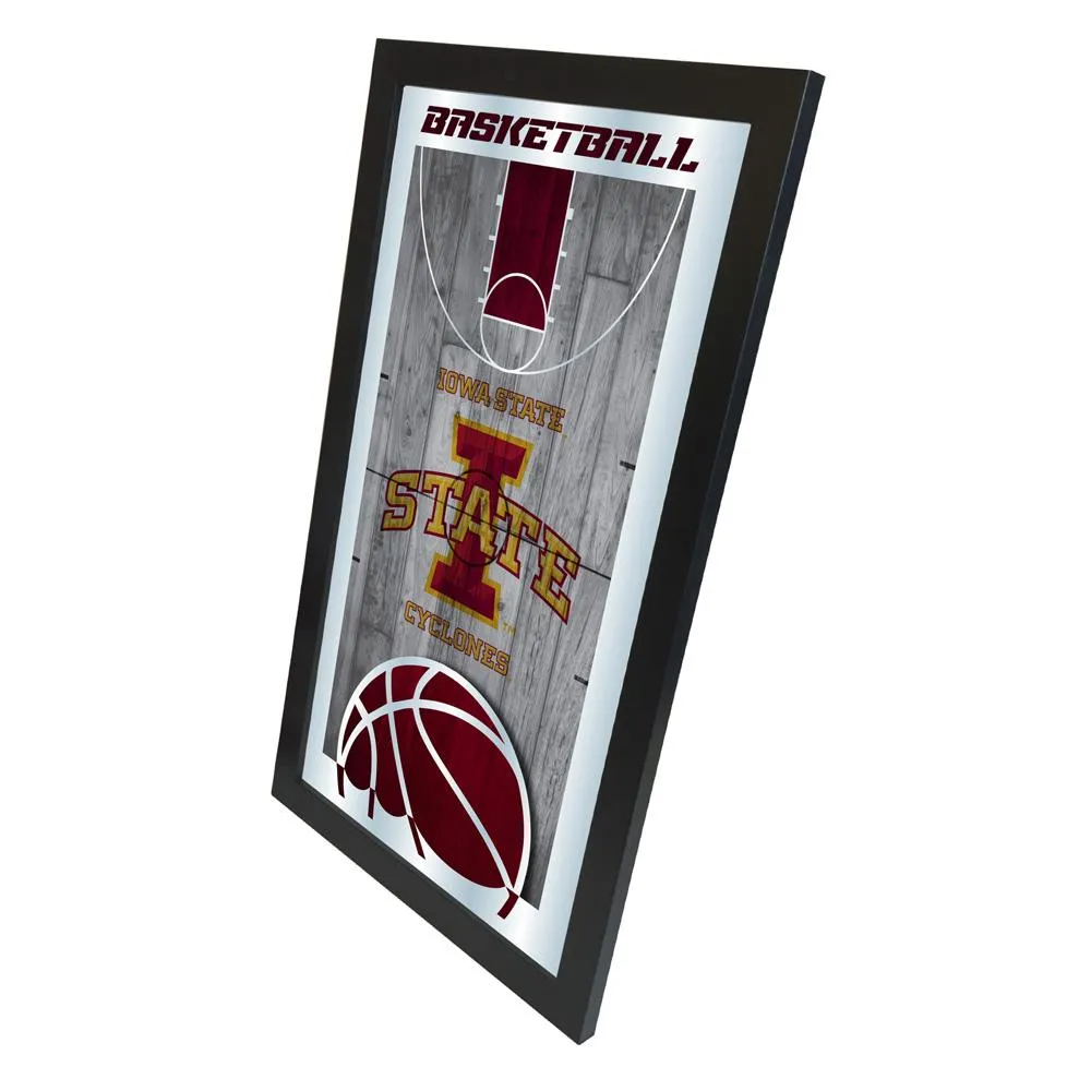 Iowa State Cyclones HBS Basketball Framed Hanging Glass Wall Mirror (26x15)