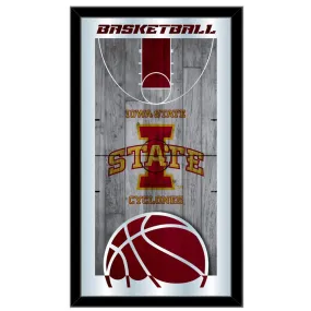 Iowa State Cyclones HBS Basketball Framed Hanging Glass Wall Mirror (26x15)